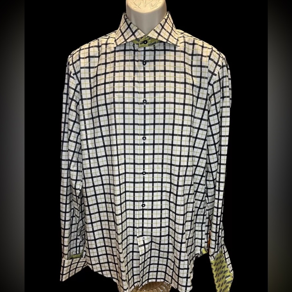 Robert Graham shirt size Large Old Car Under Collar And Cuffs